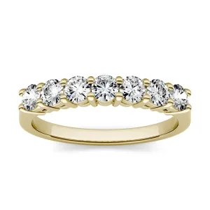 0.70 CTW DEW Round Moissanite Seven-Stone Anniversary Band in 14K Yellow Gold