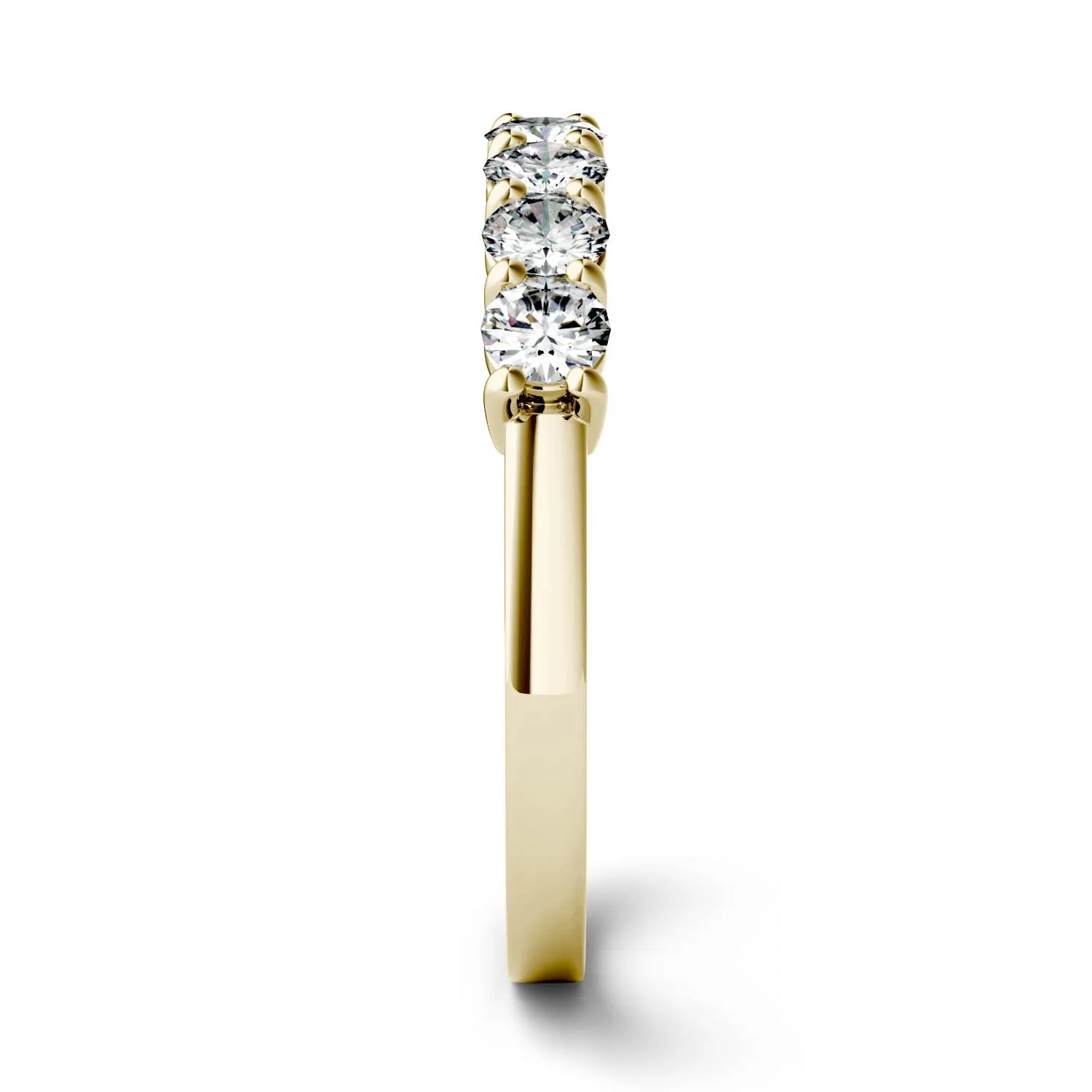 0.70 CTW DEW Round Moissanite Seven-Stone Anniversary Band in 14K Yellow Gold