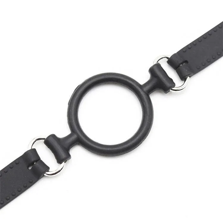 0806M      Locking 2” Wide Black Silicone Comfort Ring Gag