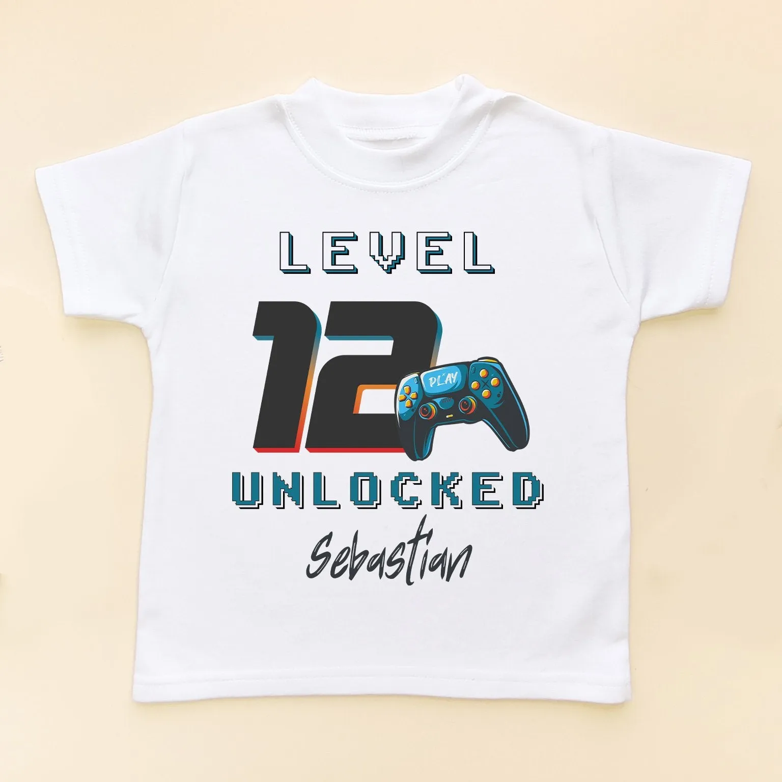12th Level Unlocked Gamer Birthday Personalised Kids T Shirt