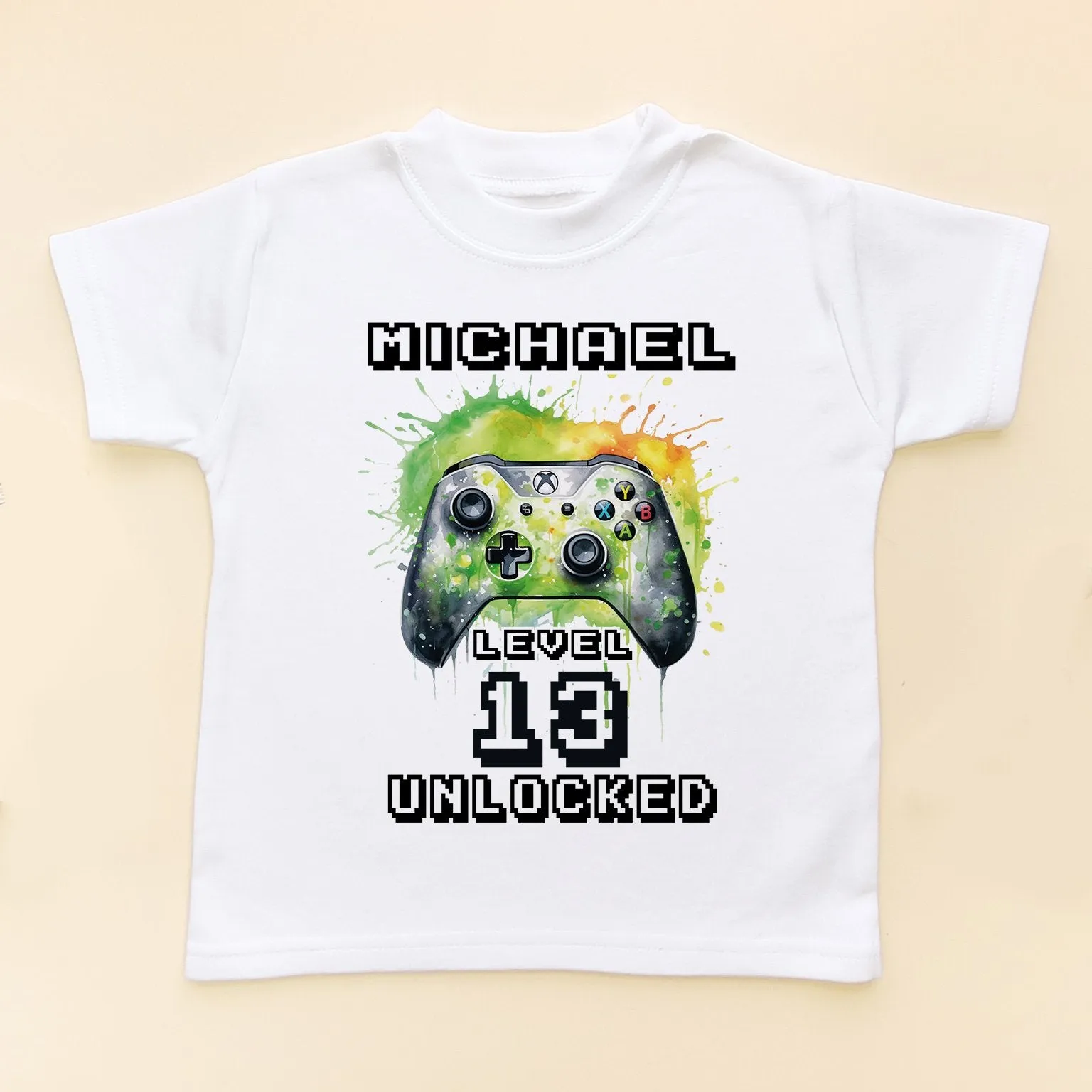 13th Birthday Unlocked Gamer Personalised Kids T Shirt