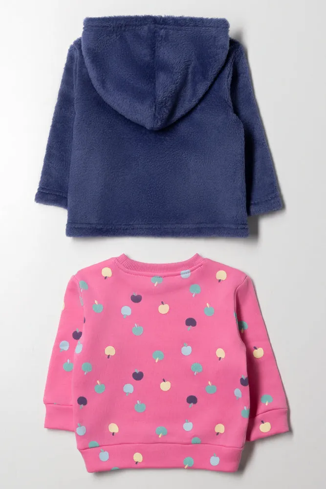2 Pack Tracktops Navy And Pink