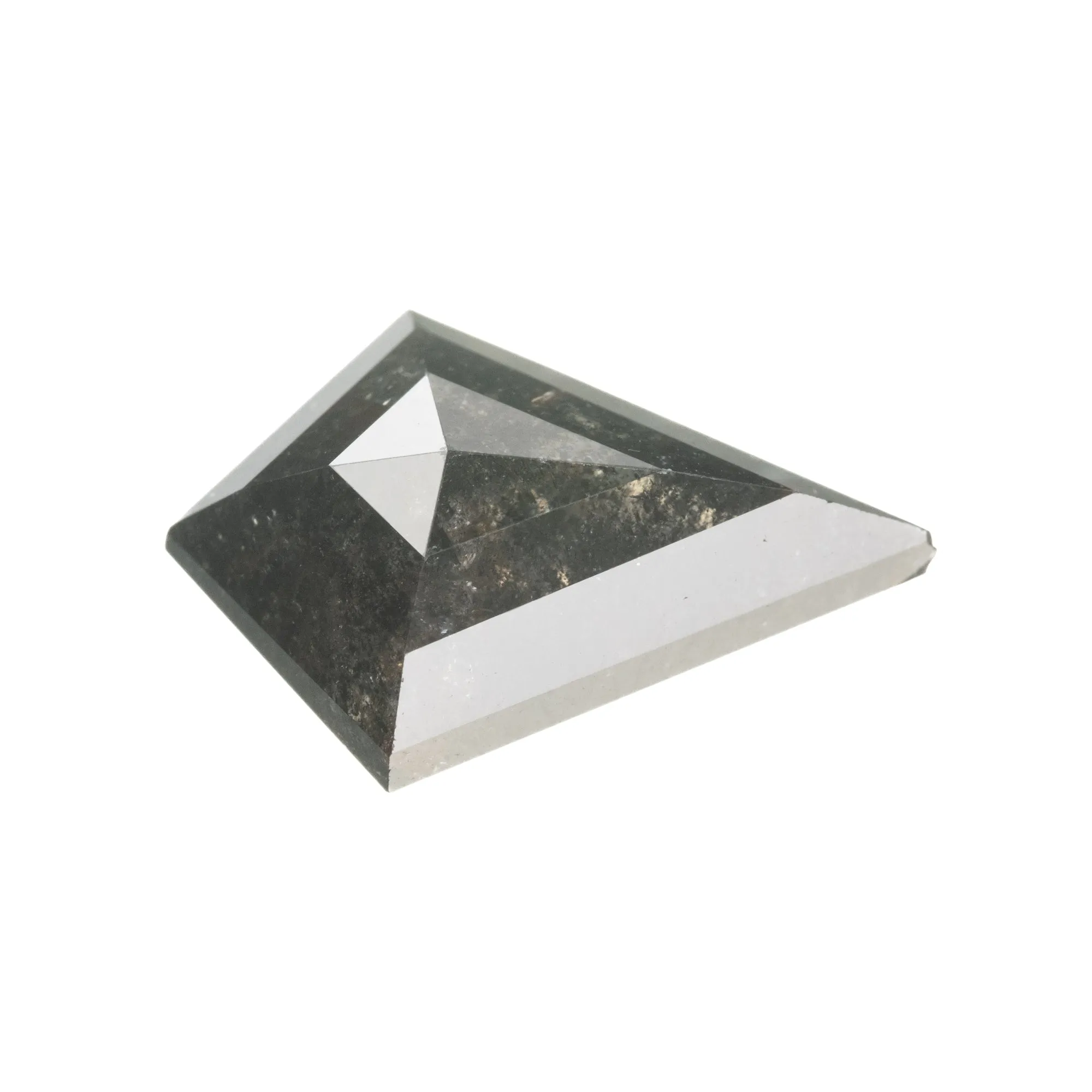 3.18 Carat Black Speckled Rose Cut Kite Diamond