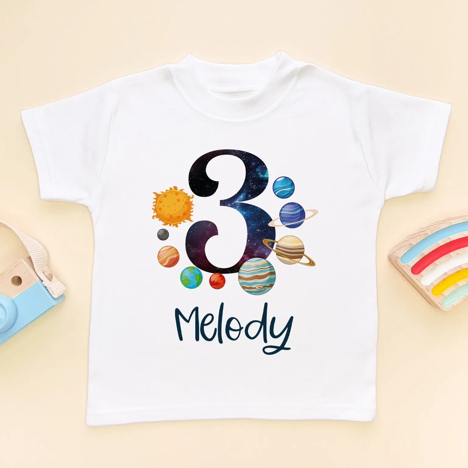 3rd Birthday Solar System Personalised Space/Galaxy T Shirt