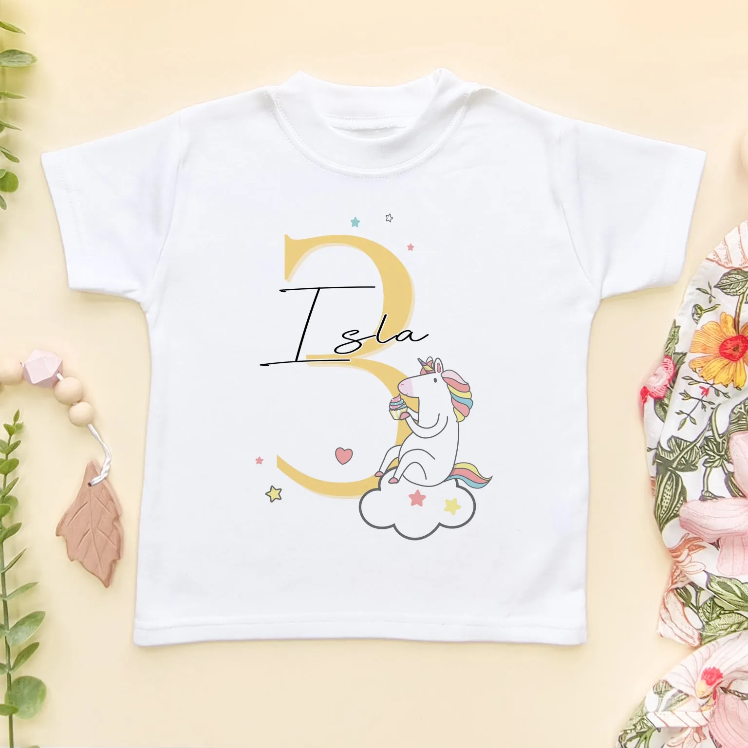 3rd Birthday Unicorn Personalised Toddler T Shirt