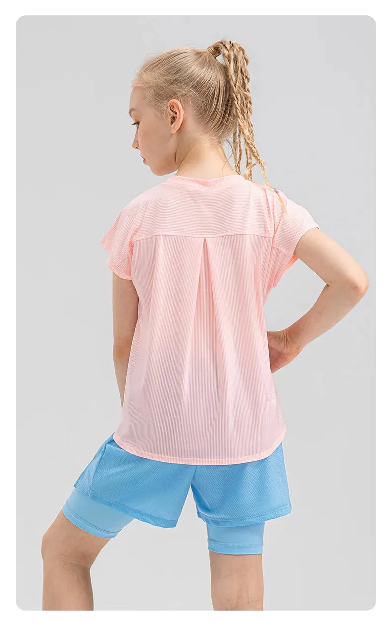 4 Colors Girls Quick Dry Breathable Stretch Shirt