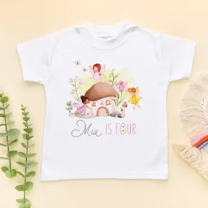 4th Birthday Fairy Theme Personalised T Shirt