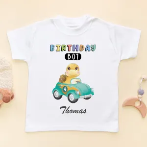 4th Birthday Racing Dino Personalised T Shirt