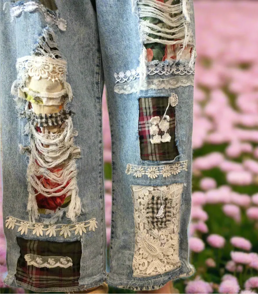 #5464 Patchwork Jean - Light Blue