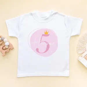 5th Birthday Girl Pink Theme Personalised T Shirt
