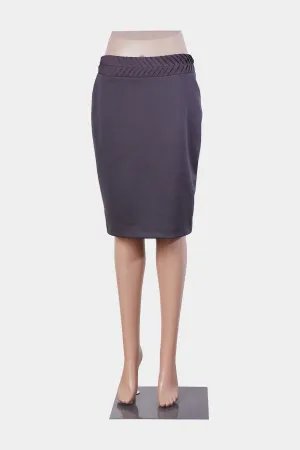 AGENDA Brown Waist Detail Penci Skirt