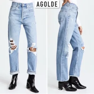 AGOLDE 90s High Rise Loose Fit Jeans Fall Out WashDistressed Denim 23 A069C-811