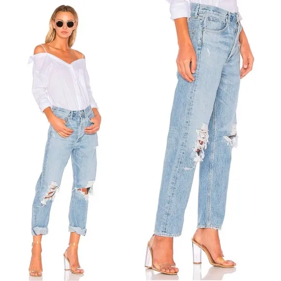 AGOLDE 90s High Rise Loose Fit Jeans Fall Out WashDistressed Denim 23 A069C-811
