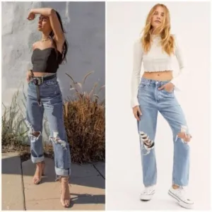AGOLDE 90's Mid Rise Loose Fit Jeans Fall Out Light Distressd 90s 24 Aritzia