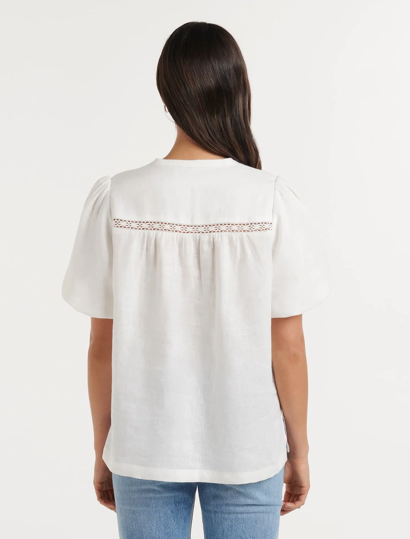 Aida Chevron Linen Top