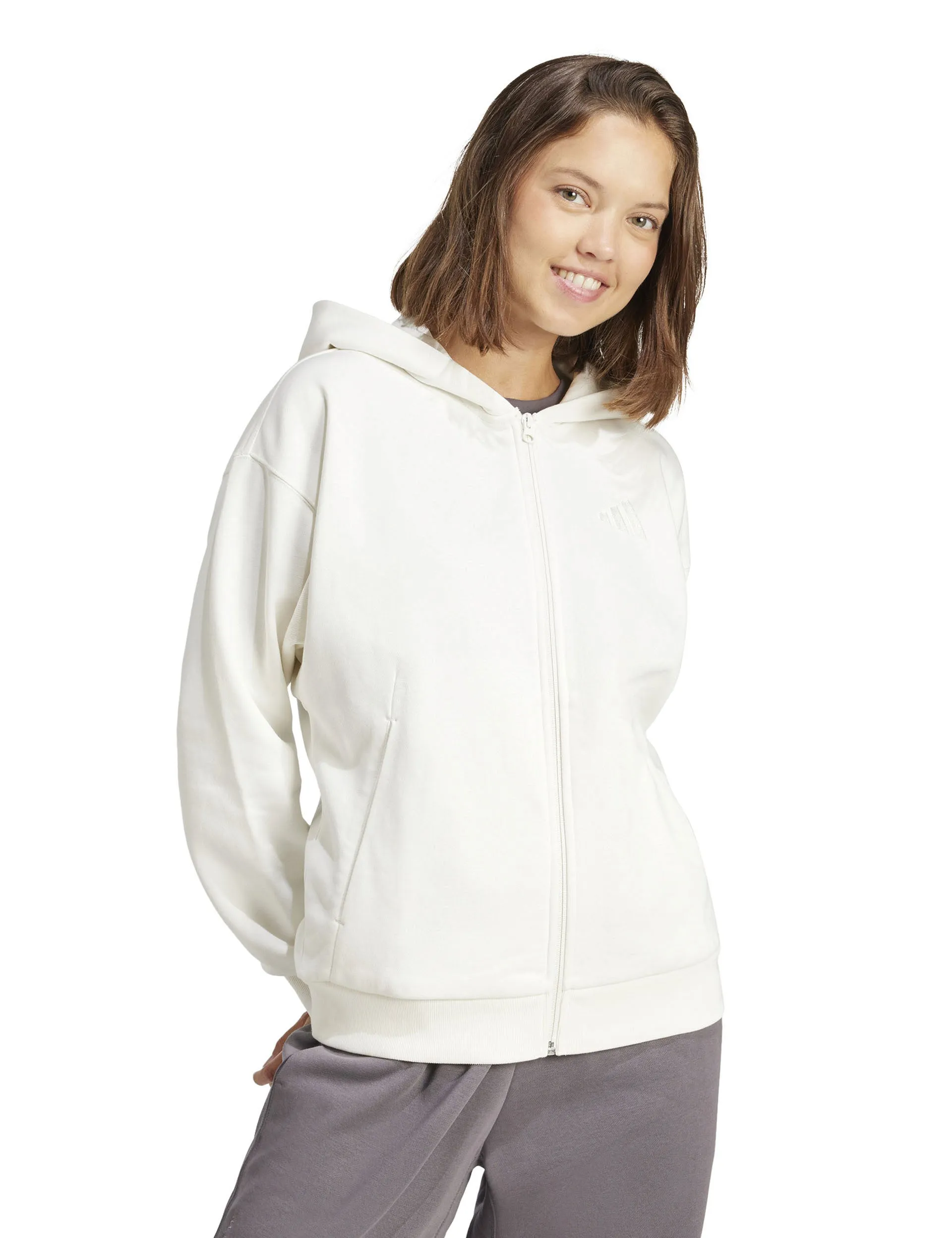 ALL SZN Fleece Full-Zip Hoodie - Off White