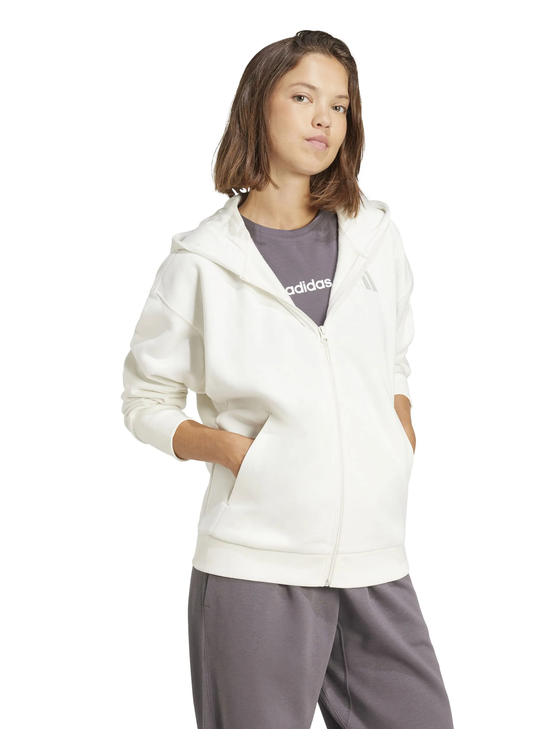 ALL SZN Fleece Full-Zip Hoodie - Off White