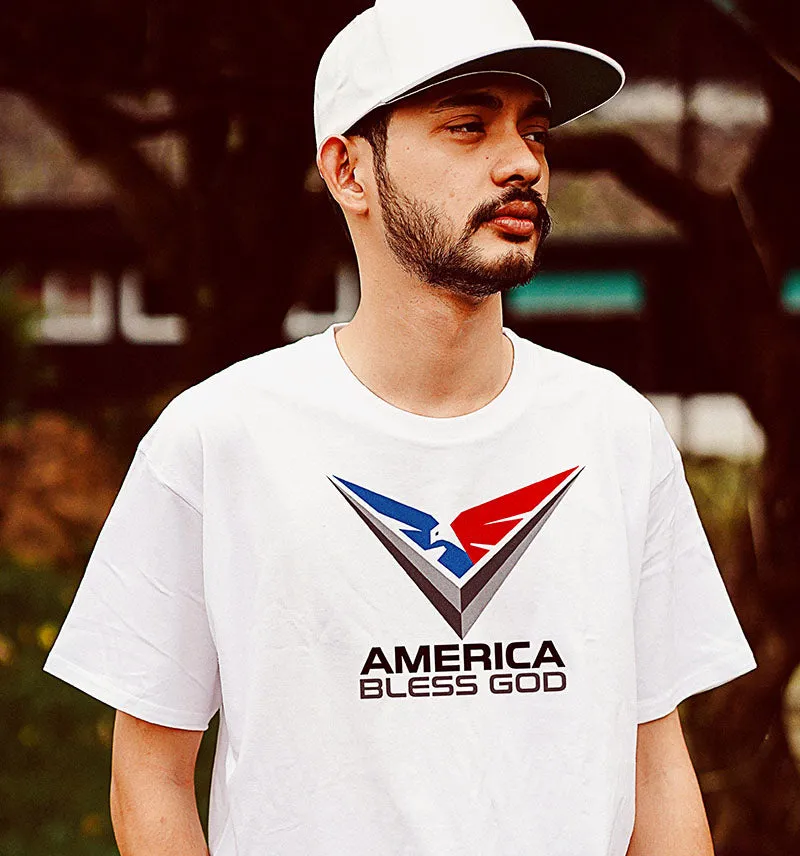 America Bless God Short Sleeve Patriotic T-Shirt