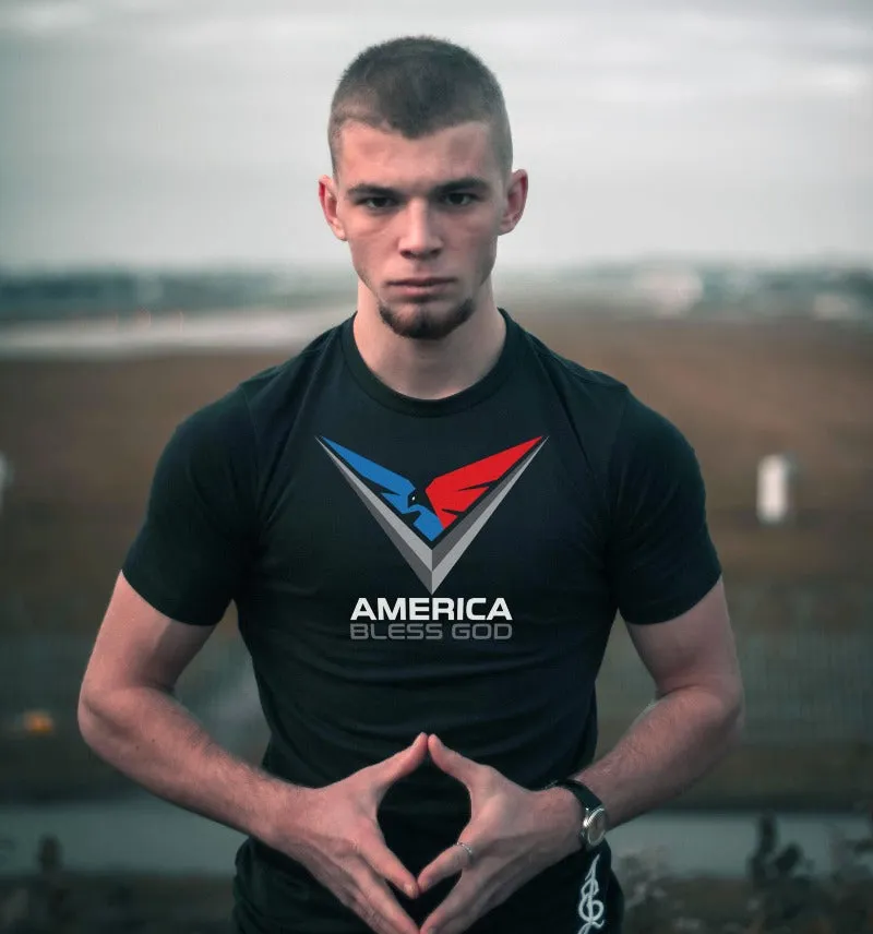 America Bless God Short Sleeve Patriotic T-Shirt