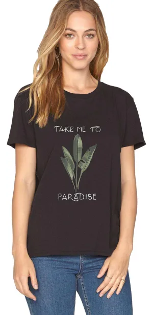 Amuse society tee shirt So frond of you - black