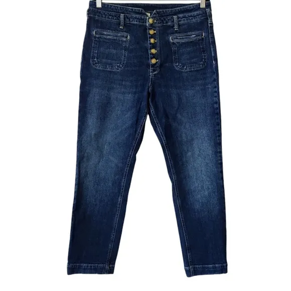 ANTHROPOLOGIE Pilcro and the Letterpress High Rise Slim Blue Jeans 31