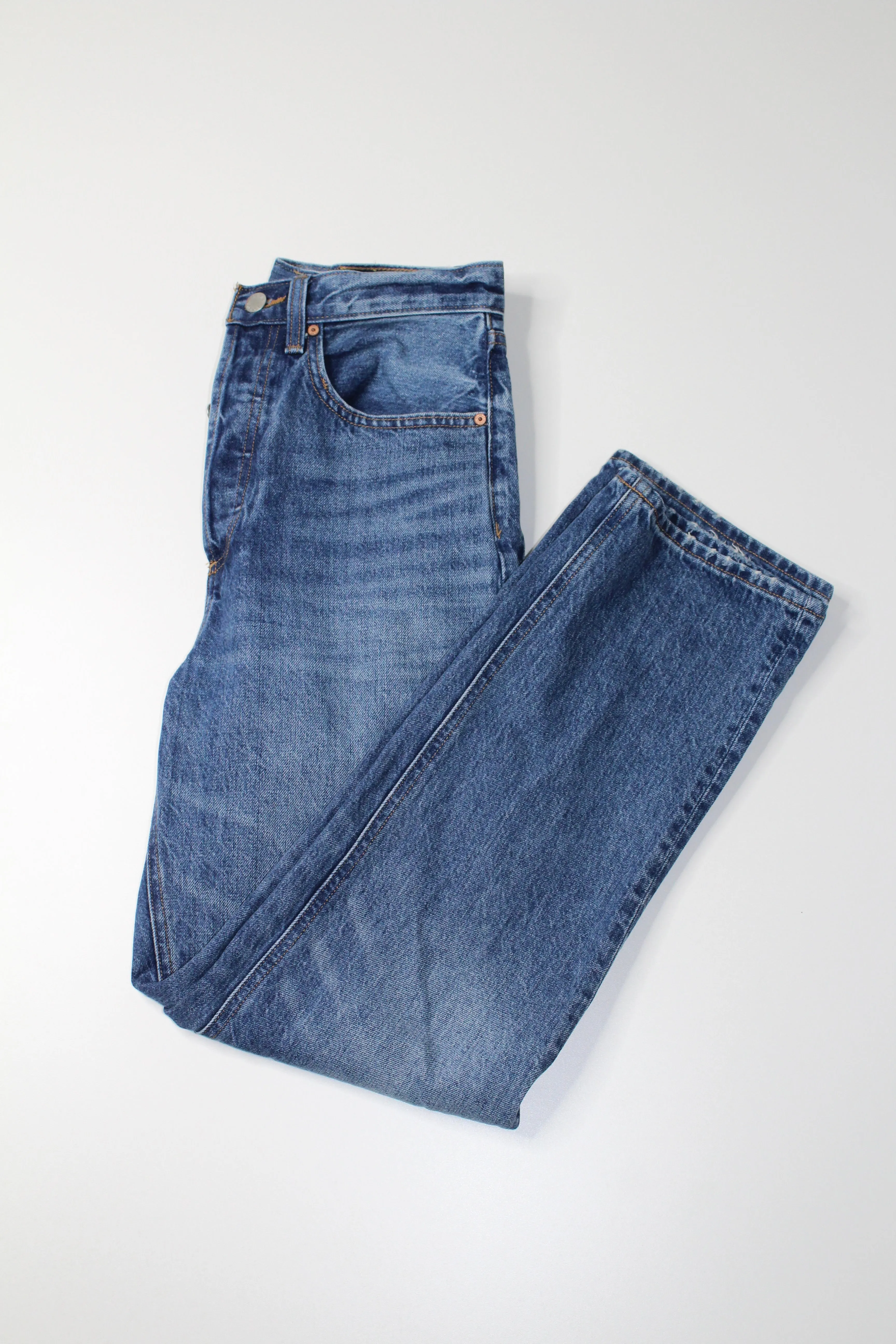 Aritzia denim forum the joni high rise loose jeans, size 27 (28”)