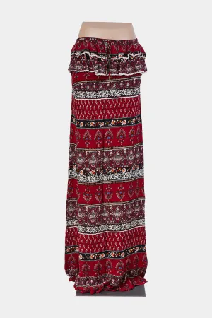 ATMOSPHERE Red Frill Detail Maxi Skirt
