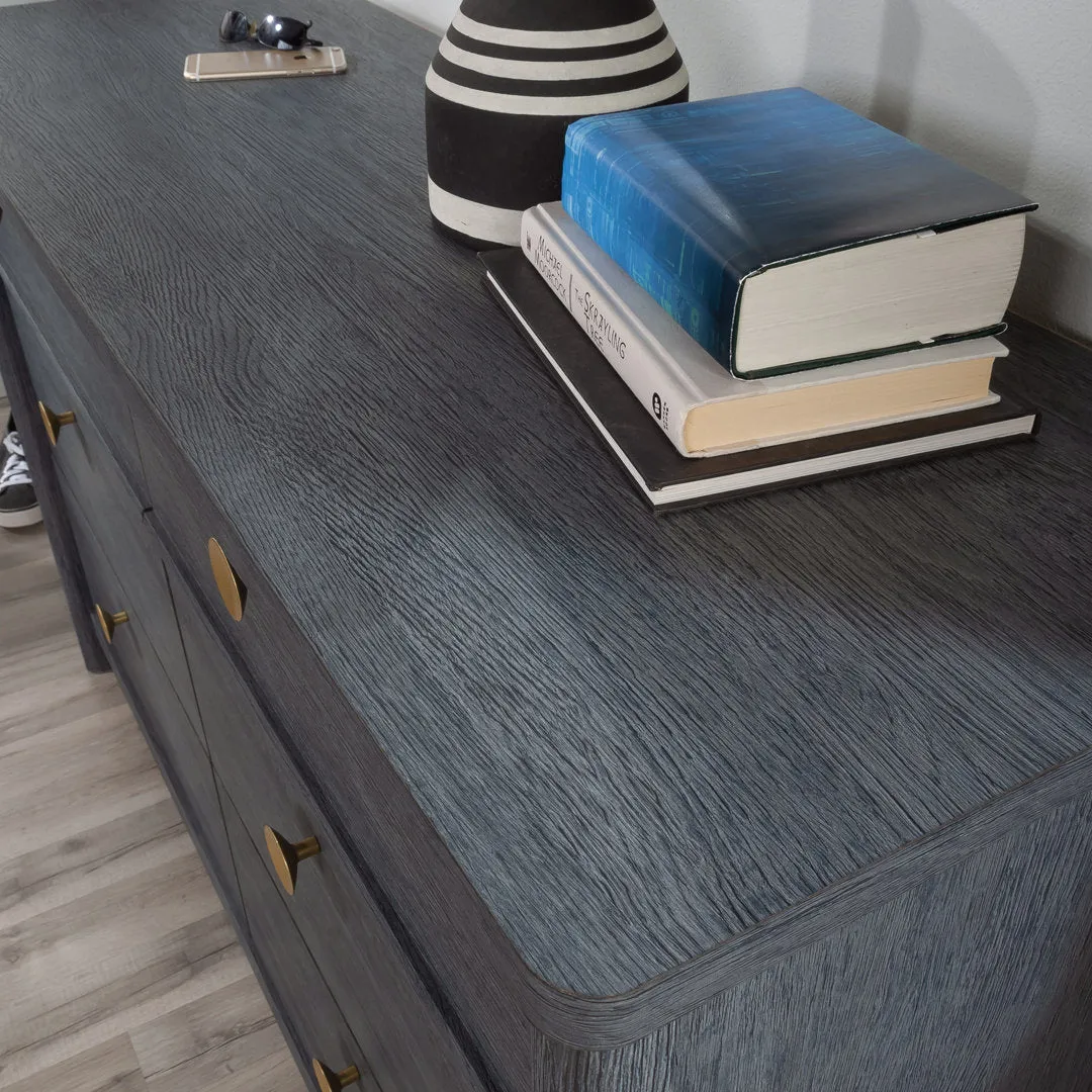 Ayva 6 Drawer 50.95" W Double Dresser Sand & Stable™ Color: Denim Oak