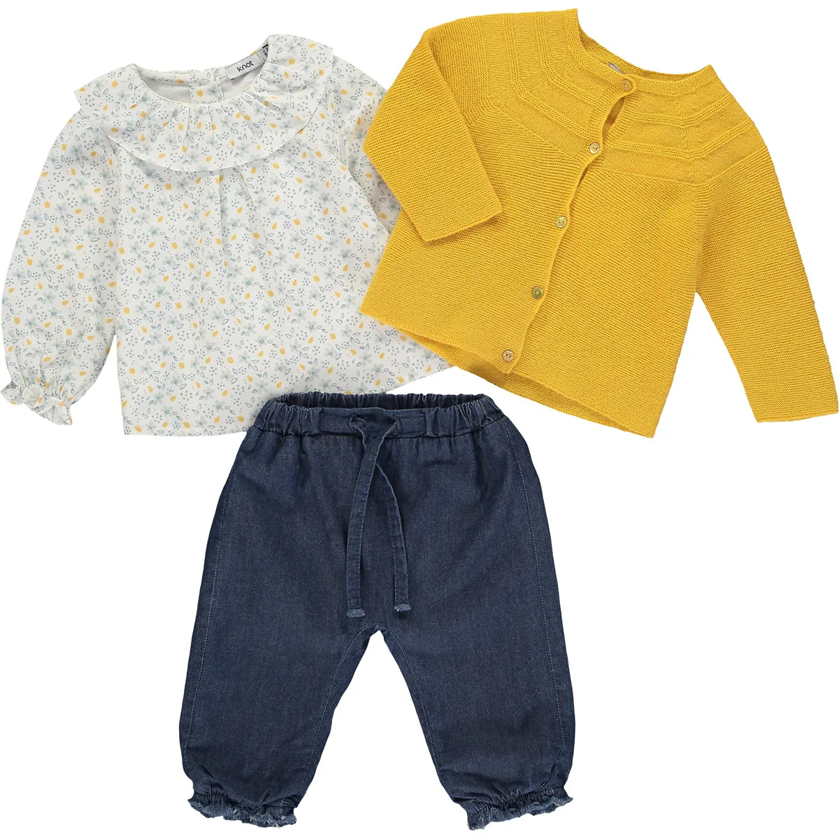 Baby Girl Denim Cotton Trousers