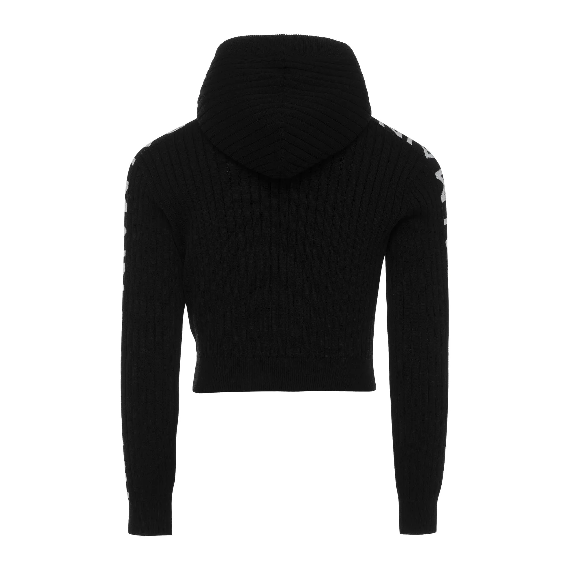 Balmain Black Ribbed Hoodie
