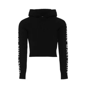 Balmain Black Ribbed Hoodie