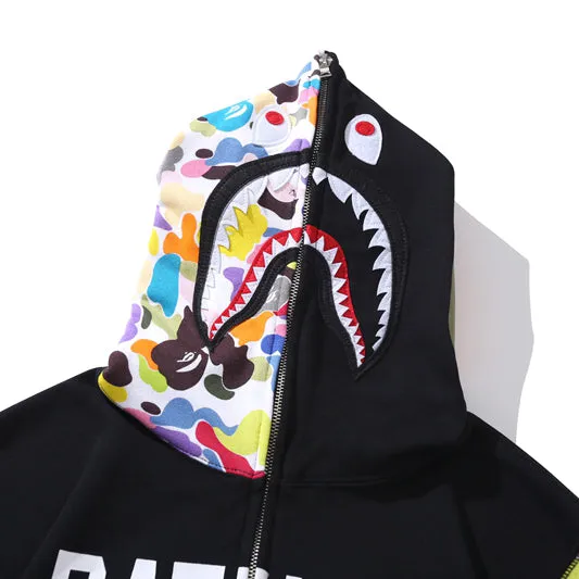 BAPE Color Camo Shark Zipper Hoodie