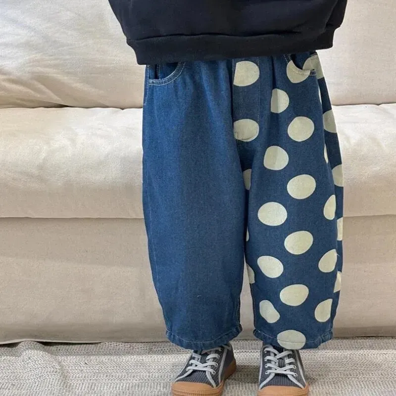 Barrel Wide Leg Dotty Leg Jeans