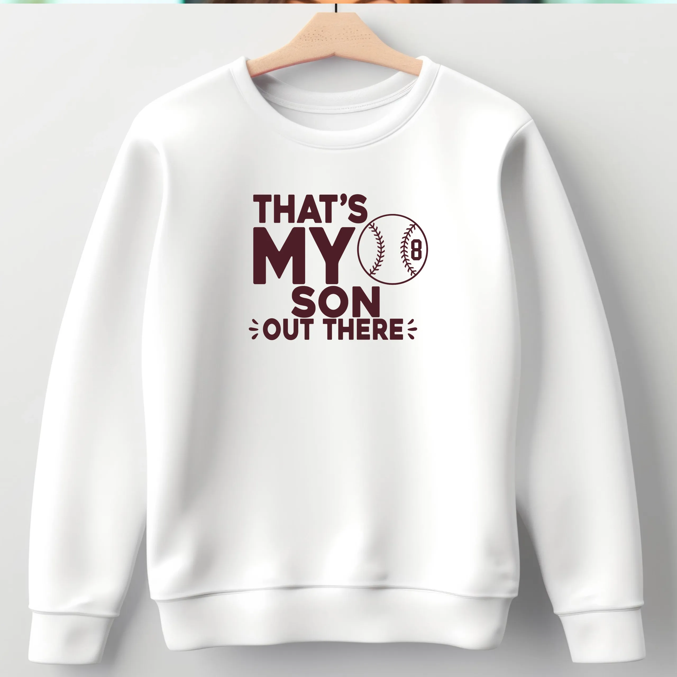 Baseball Mom Shirt | Crew neck | V Neck| Sweatshirt | Hoodie | Thats my son out there