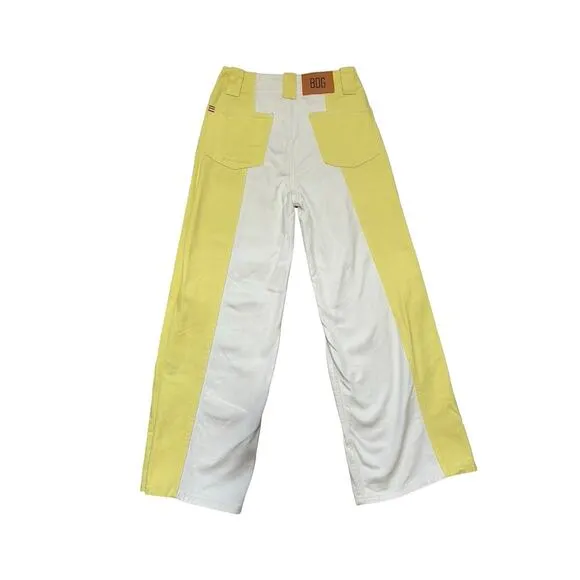 BDG Urban Outfitters High&amp;Wide Yellow/White Colorblock Jeans