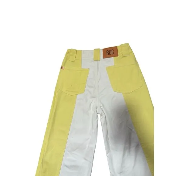 BDG Urban Outfitters High&amp;Wide Yellow/White Colorblock Jeans