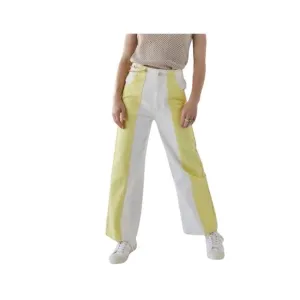 BDG Urban Outfitters High&amp;Wide Yellow/White Colorblock Jeans
