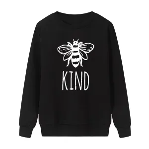 Bee Kind Fleece Full Sleeves Pull Over Sweatshirt For Women