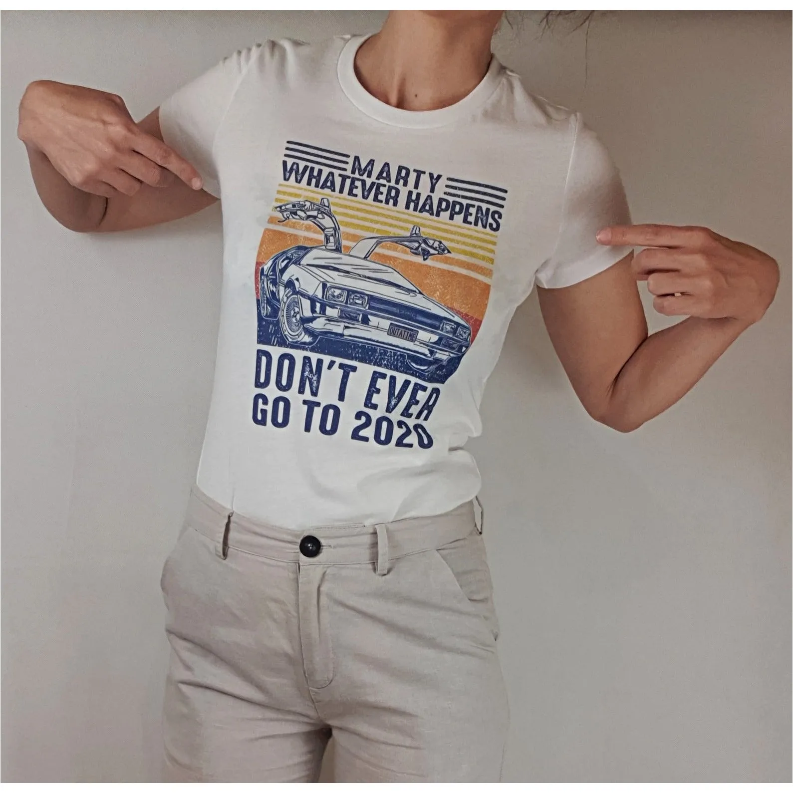Bella   Canvas pre-owned funny top 'Marty whatever happens: don't go to 2020' size S