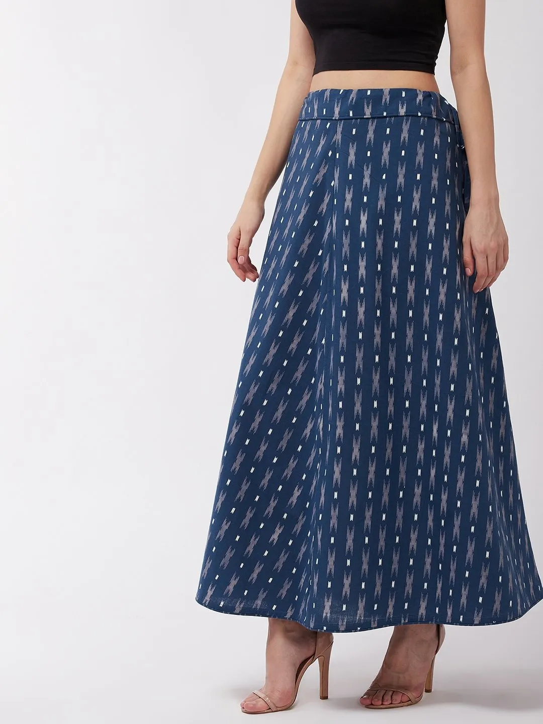Berry Blue Ikkat Skirt