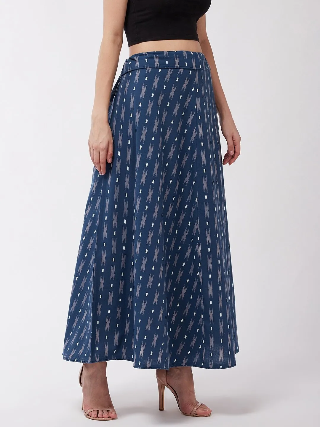 Berry Blue Ikkat Skirt