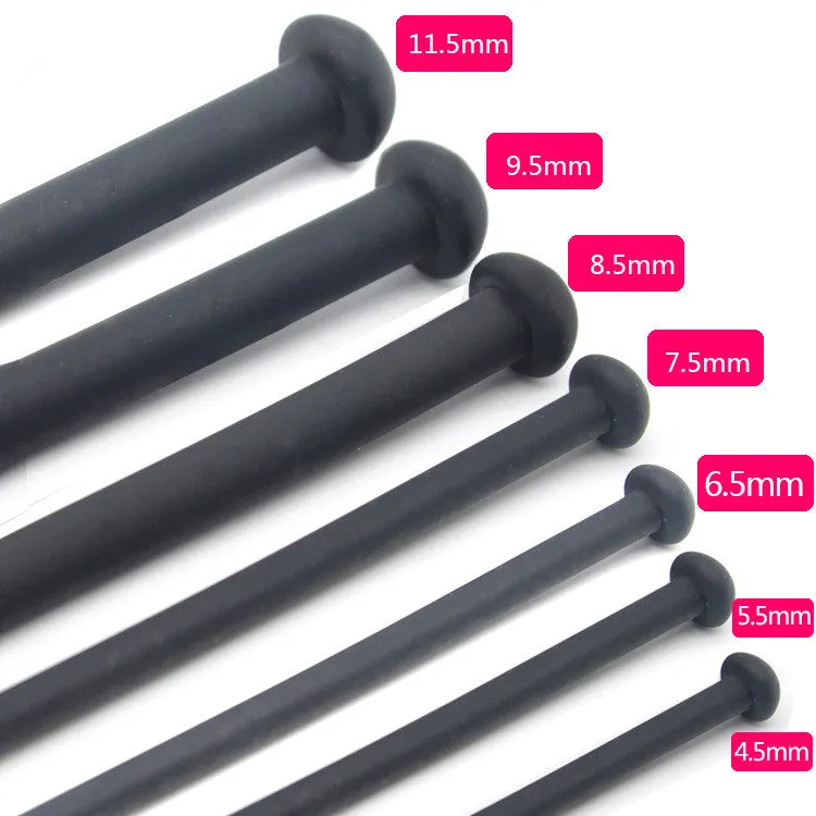 Black 350mm Smooth Silicone Urethra Plugs