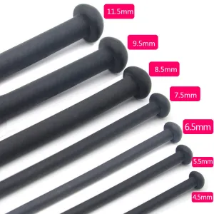 Black 350mm Smooth Silicone Urethra Plugs