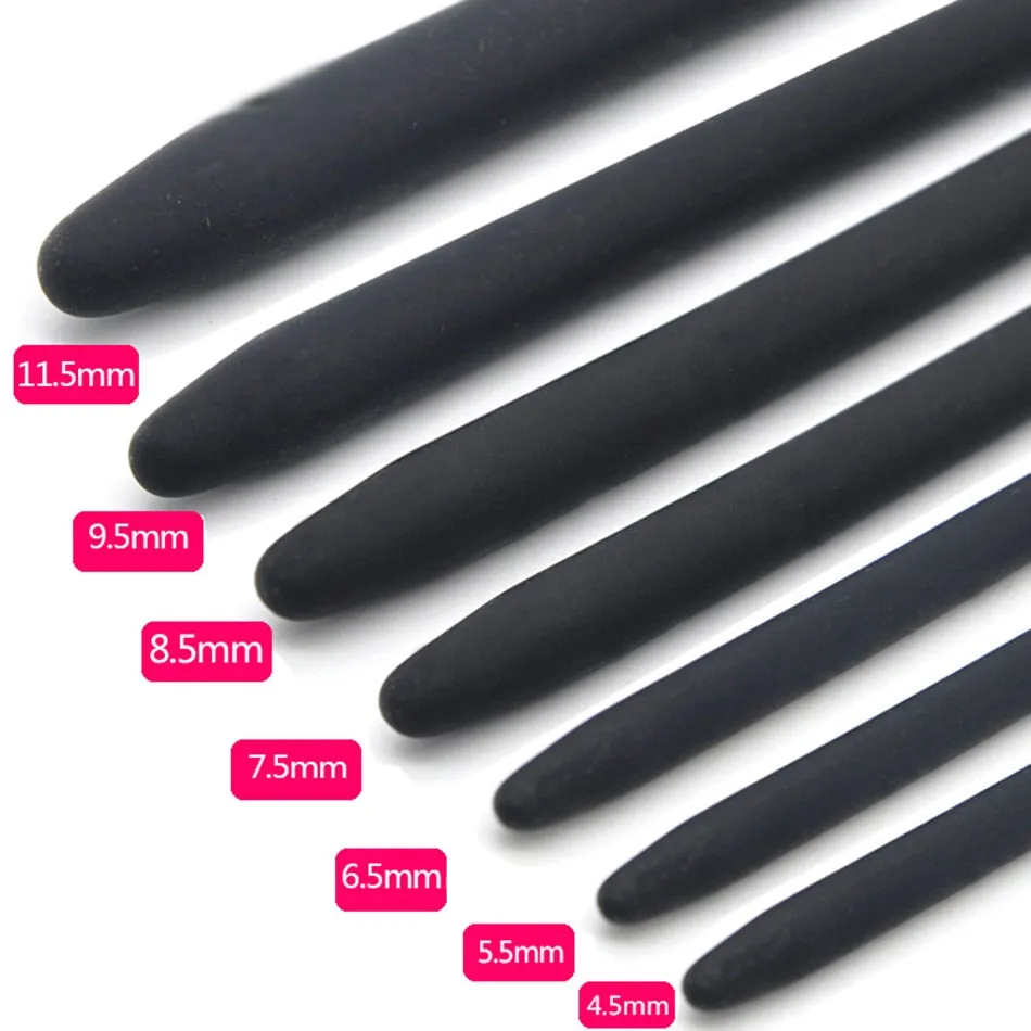 Black 350mm Smooth Silicone Urethra Plugs