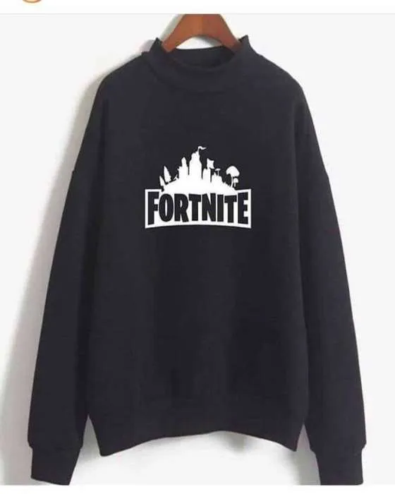 Black Fortnite Print Sweat Shirt for womens