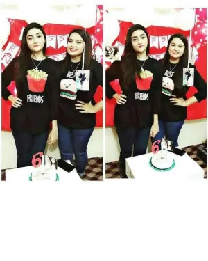 BLACK PACK OF 2 BEST FRIENDS SWEATSHIRT FOR WOMEN