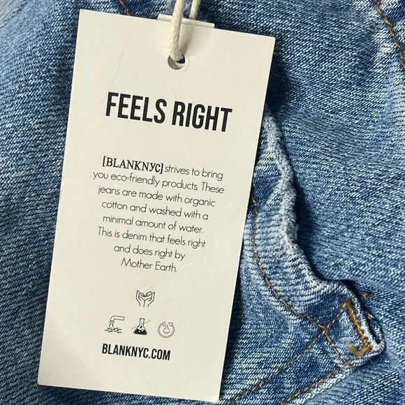 Blank NYC The Howard Mid-Rise Loose‎ Fit Organic Cotton Button Fly Jeans Size 30