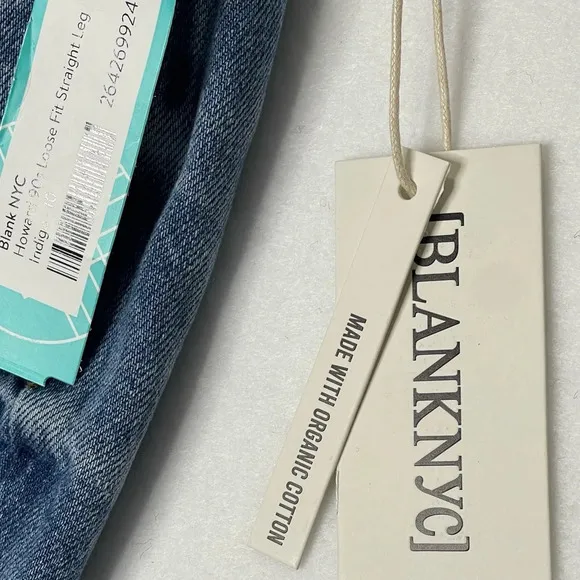 Blank NYC The Howard Mid-Rise Loose‎ Fit Organic Cotton Button Fly Jeans Size 30