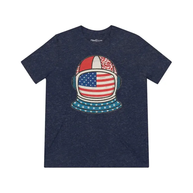 Blast off in Cozy Triblend Tee with American Flag Flair