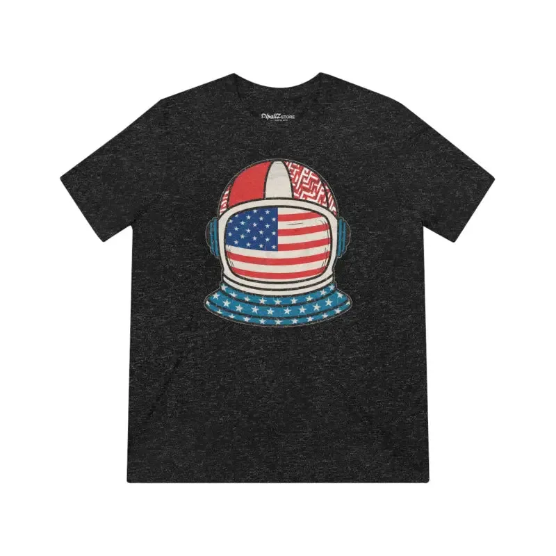 Blast off in Cozy Triblend Tee with American Flag Flair